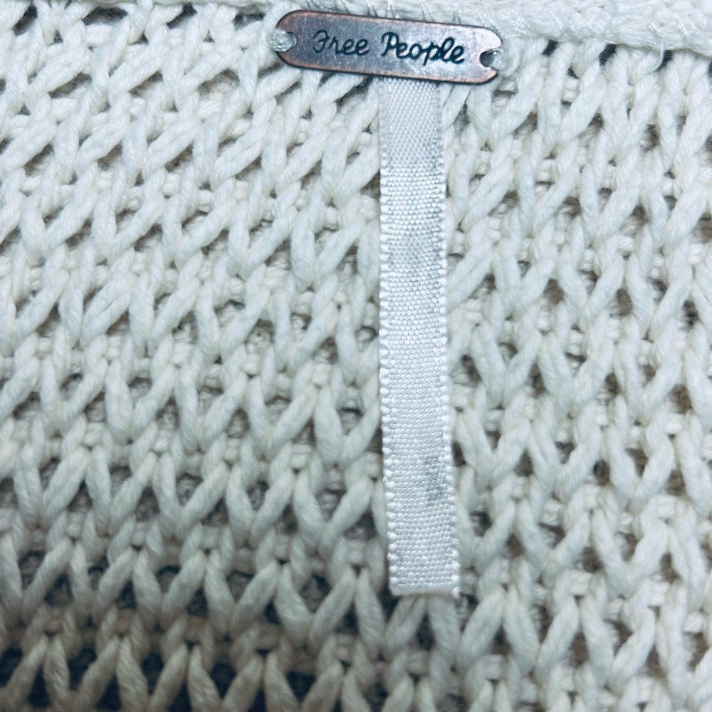FREE PEOPLE Woodstock Longline Cardigan In Ivory - Picture 9 of 9